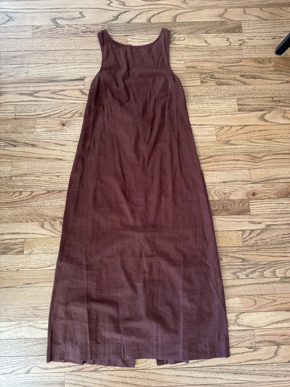 Free People Vacay Perfect Linen Cotton Dress Chocolate Brown